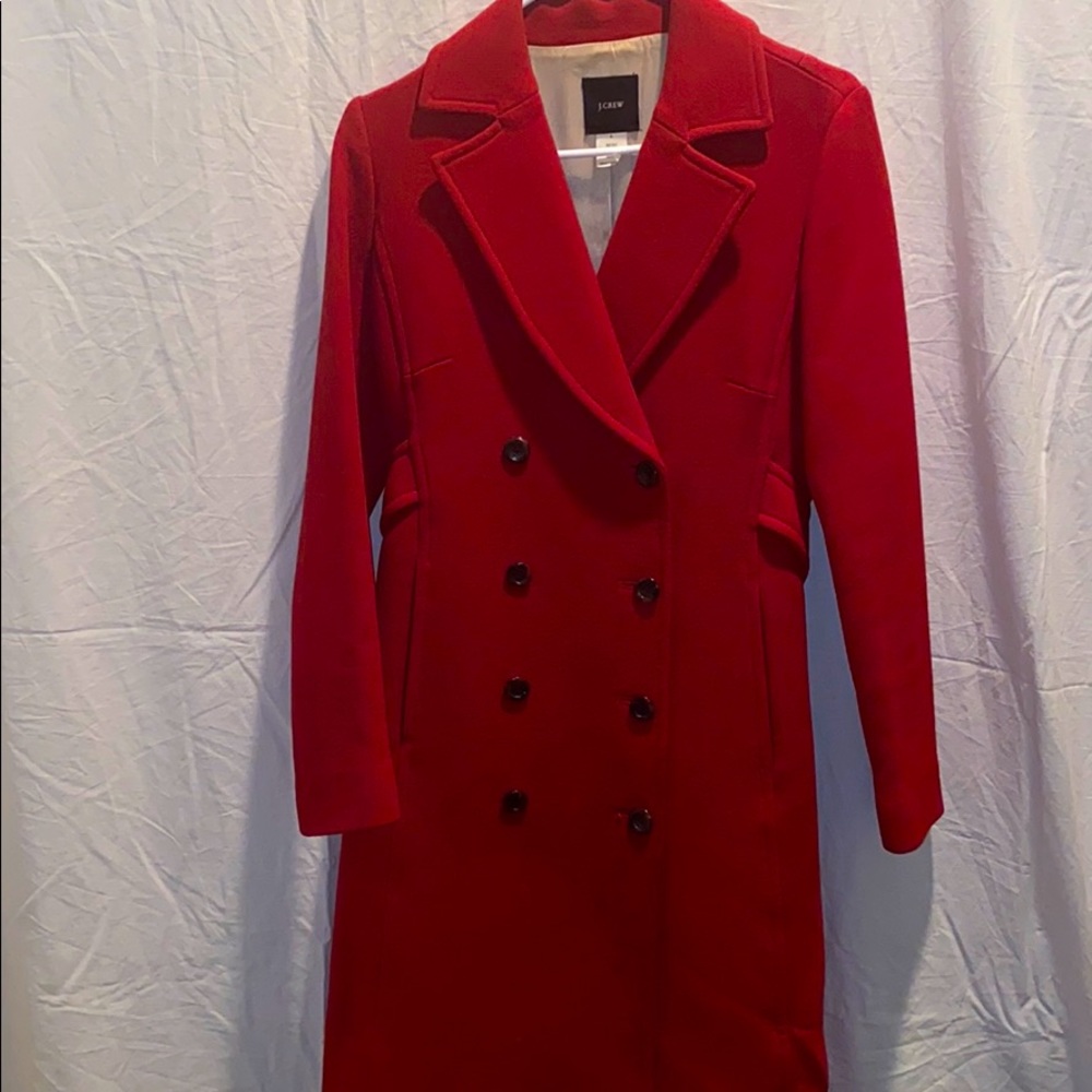 Red J crew Pea Coat